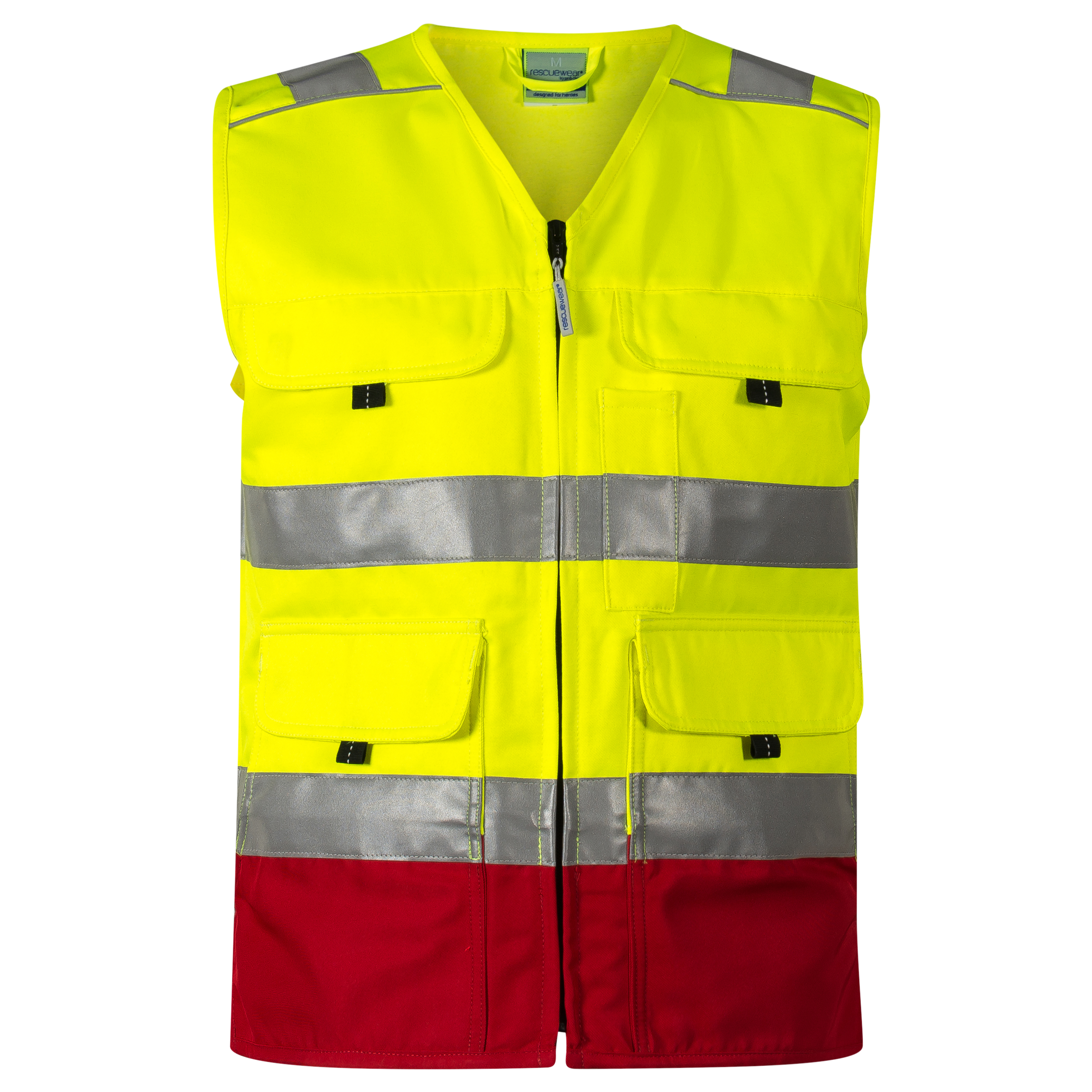 Rescuewear Sommerweste 33652 HiVis Klasse 1 Rot / Neon Gelb